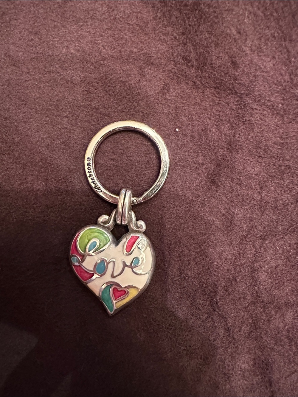 Brighton Heart 'Love' Enamel Keychain in Multicolor and Silver